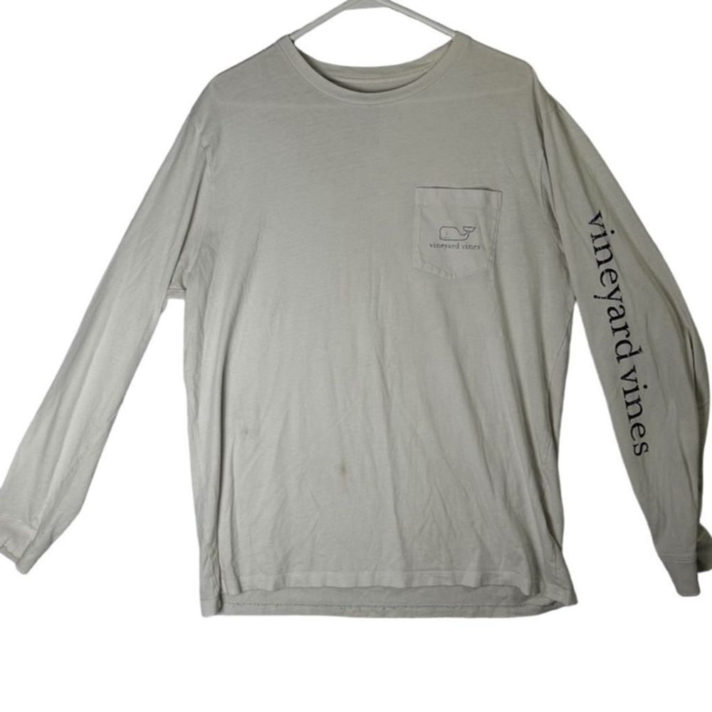 Vineyard Vines Men's Long Sleeve Pocket T-Shirt White‎ Size L Crew Neck Casual